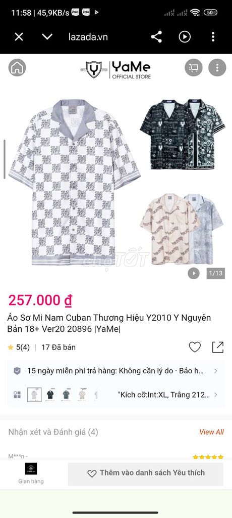 Áo sơ mi Nam YaMe Cuban Y2010. Mua bán Quần áo tại Huyện Duy Xuyên Quảng Nam được đăng bởi Thanh thủy Phạm thị hình 1