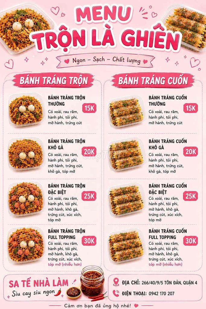 Bánh tráng trộn chua cay Full topping. Mua bán Đồ ăn, thực phẩm và các loại khác tại Quận 4 Tp Hồ Chí Minh được đăng bởi Bảo Ngọc hình 1