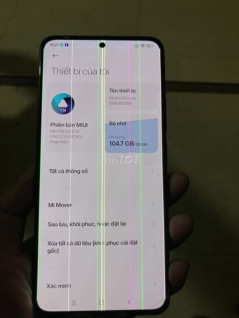 Xiaomi Redmi K50 128GB Đen Màn hình sọc. Mua bán Điện thoại tại Huyện Thanh Trì Hà Nội được đăng bởi dat hình 1