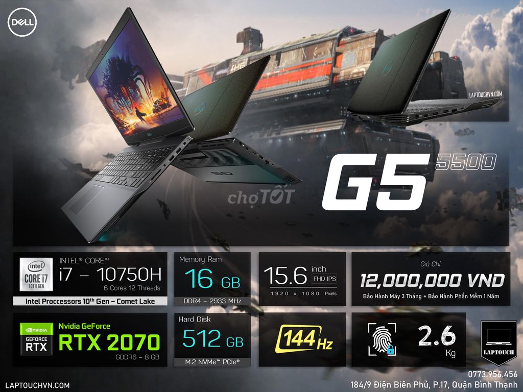 Dell Gaming G5 - 5500 [ RTX 2070 - 8 GB ]. Mua bán Laptop tại Quận Bình Thạnh Tp Hồ Chí Minh được đăng bởi Cửa Hàng Máy Tính Laptouch VN hình 1