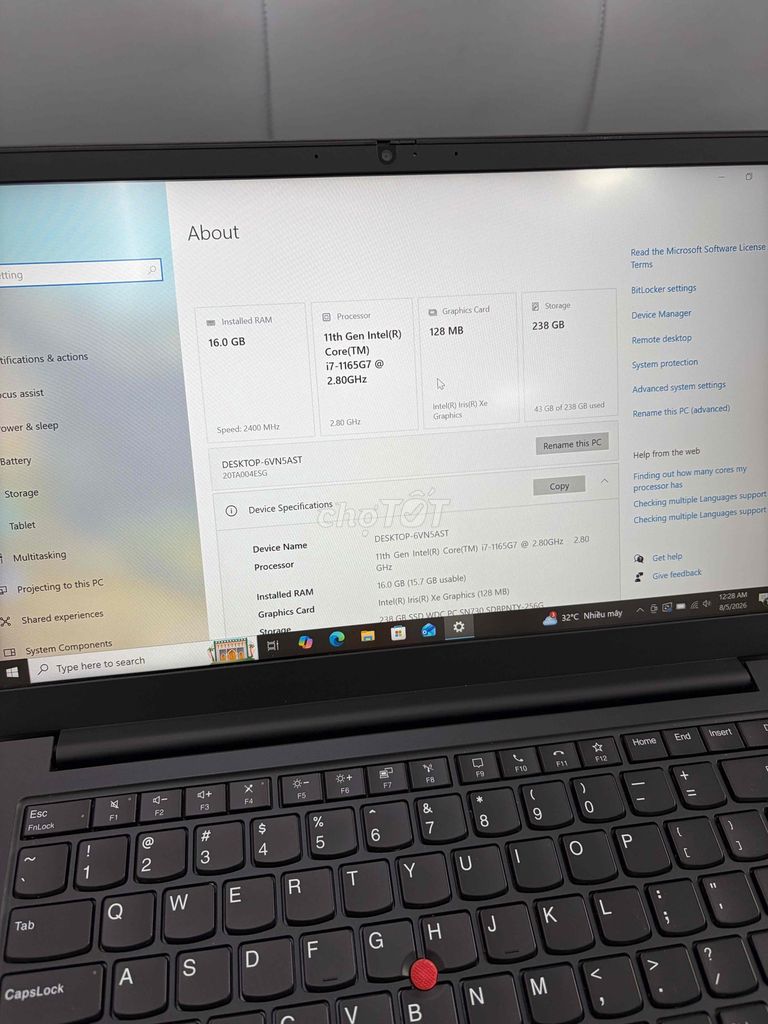 Lenovo ThinkPad E14 Gen 2 i7 16GB/256GB đời 2021. Mua bán Laptop tại Quận Tân Bình Tp Hồ Chí Minh được đăng bởi vy hình 1