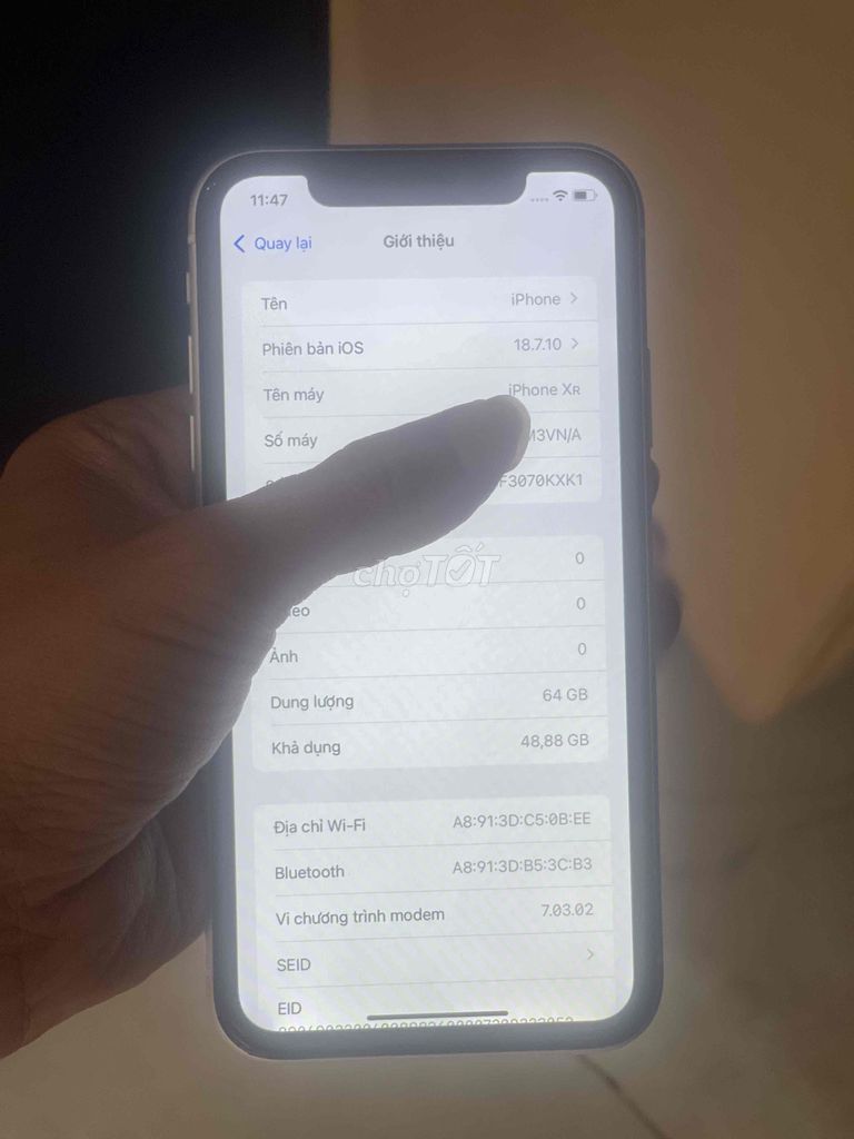 Apple iPhone XR 64G VN  quốc tế full 100%. Mua bán Điện thoại tại Quận Bình Tân Tp Hồ Chí Minh được đăng bởi Tuấn hình 1