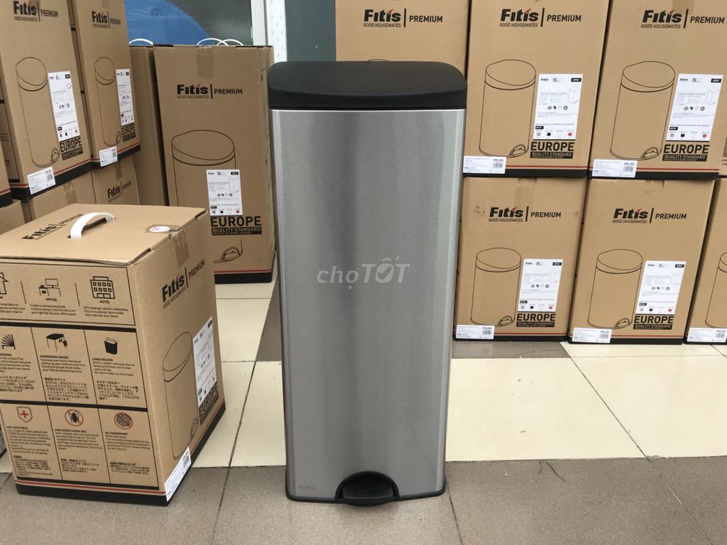 Thùng rác inox Fitis chân đạp 22 lít