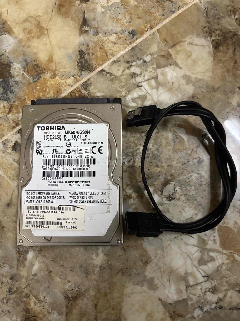 Ổ cứng HDD Toshiba MK5076GSXN 500GB. Mua bán Linh kiện (RAM, Card...) tại Huyện Chợ Mới An Giang được đăng bởi K hình 1