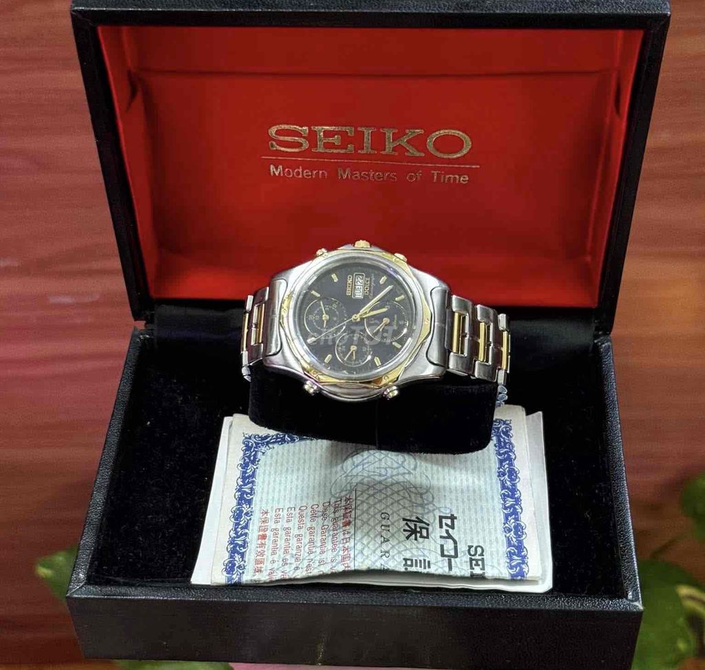 Seiko chronograph dolce 7t39-6a30 niềng 18k