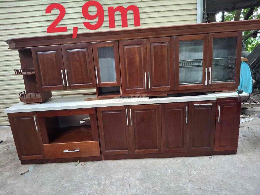 Tủ bếp gỗ xoan đào màu Nâu. Mua bán Tủ, kệ gia đình tại Quận Hà Đông Hà Nội được đăng bởi Hưng Chim hình 1