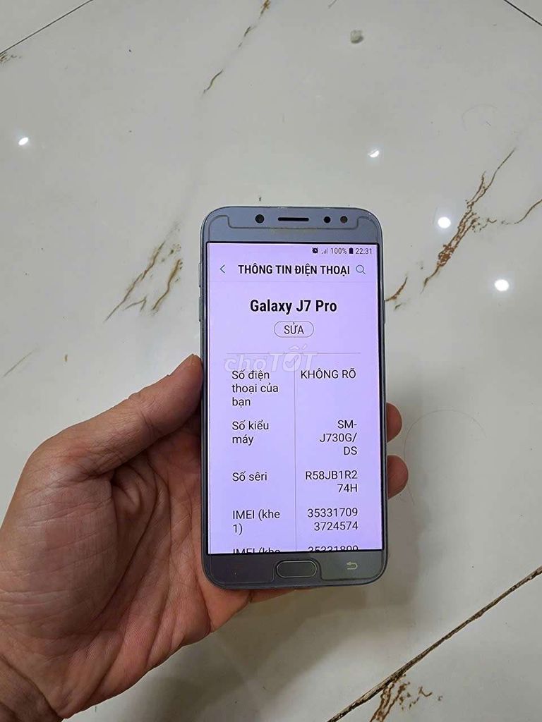 Bán Samsung J7pro màn đã thay màn oled