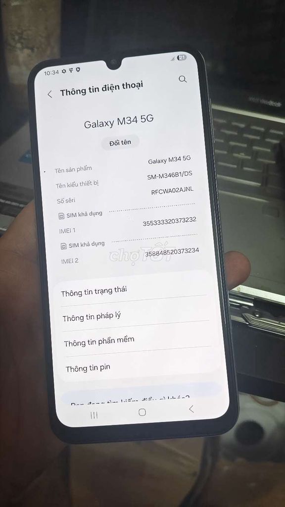 Samsung Galaxy M34 5G 8GB Bạc Đã sử dụng. Mua bán Điện thoại tại Huyện Nhà Bè Tp Hồ Chí Minh được đăng bởi Dương Nguyễn hình 1