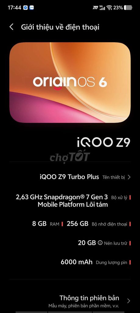 Vivo IQOO Z9 5G 256GB Trắng 99%. Mua bán Điện thoại tại Quận Ninh Kiều Cần Thơ được đăng bởi Sinh viên hình 1