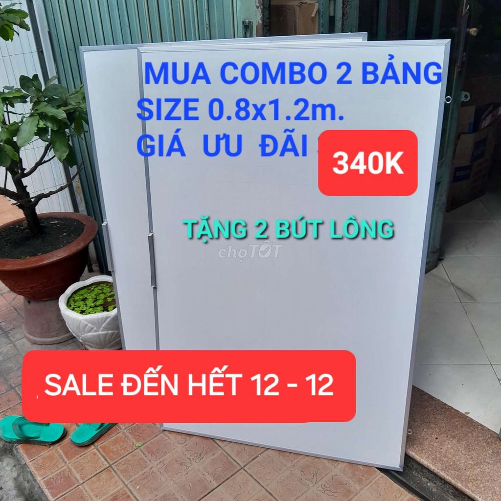 SET 2 bảng trắng viết bút lông 80x120cm SALE 12-12