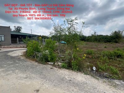 Bán GẤP Lô Đất Tiềm Năng Tại  Xã Phước Bình,  Long Thành, Đồng Nai. Mua bán đất tại Huyện Long Thành Đồng Nai được đăng bởi Chính Chủ