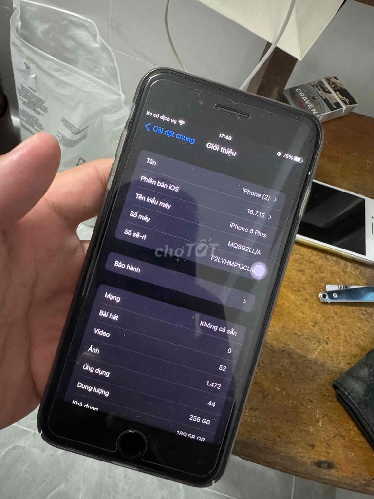 Apple iPhone 8 Plus 256GB Đen Còn mới. Mua bán Điện thoại tại Huyện Đại Lộc Quảng Nam được đăng bởi Võ Văn Định hình 1