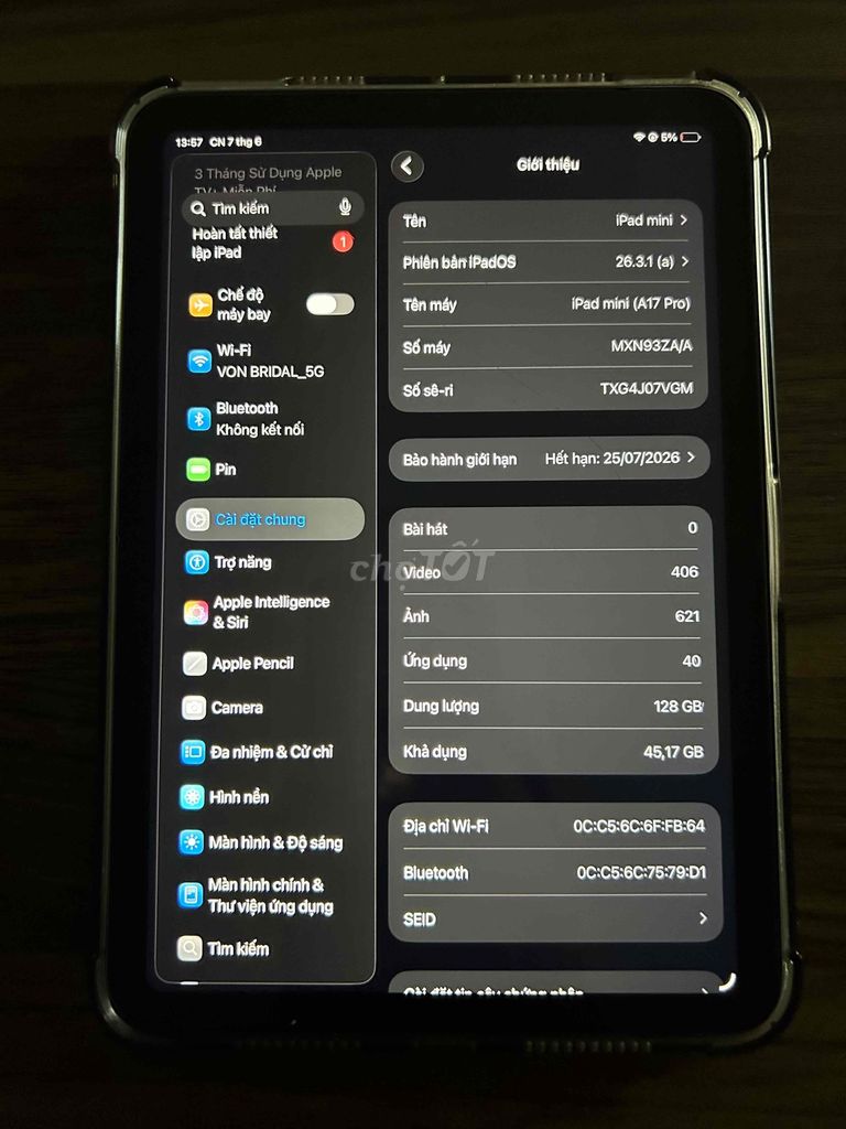 Apple iPad mini 7 128GB Xám. Mua bán Máy tính bảng tại Quận Tân Bình Tp Hồ Chí Minh được đăng bởi Đặng Huỳnh Anh Quý hình 1