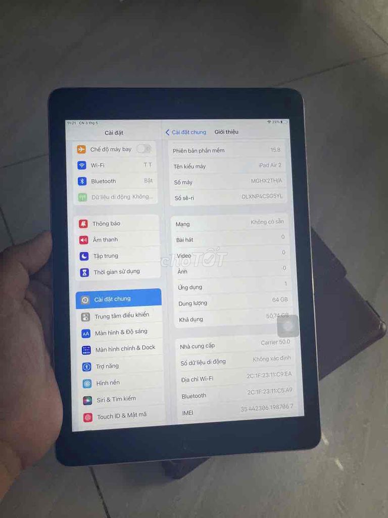 iPad Air 2 64GB 4G máy xài ngon icloud ẩn xài OK. Mua bán Máy tính bảng tại Quận 8 Tp Hồ Chí Minh được đăng bởi điện thoại giá rẻ  hình 1