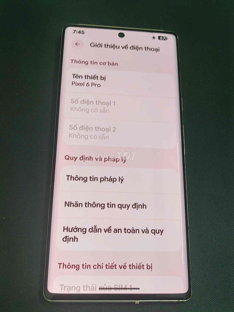 Google Pixel 6 Pro Đã sử dụng. Mua bán Điện thoại tại Quận 10 Tp Hồ Chí Minh được đăng bởi Hồng hình 1