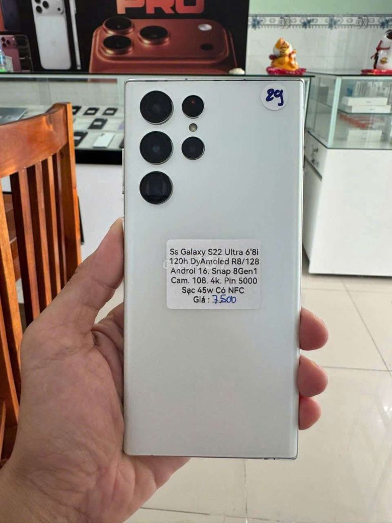 Samsung Galaxy S22 Ultra 128GB Trắng. Mua bán Điện thoại tại Thành phố Thủ Dầu Một Bình Dương được đăng bởi TTMobileBD hình 1