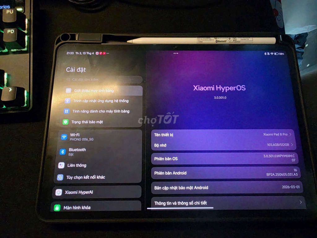 Xiaomi Pad 8 Pro Snap 8 Elite 12GB/512GB. Mua bán Máy tính bảng tại Thành phố Thủ Đức Tp Hồ Chí Minh được đăng bởi chấn hưng hình 1