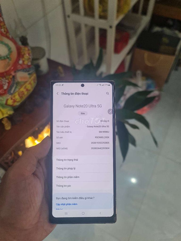 Samsung Note 20 Ultra, 12/128g, bi lỗi màn hình. Mua bán Điện thoại tại Quận Bình Thạnh Tp Hồ Chí Minh được đăng bởi Mr Nguyen hình 1
