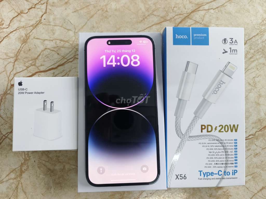 Iphone 14 Pro max tím pin 100% bán hoặc đổi