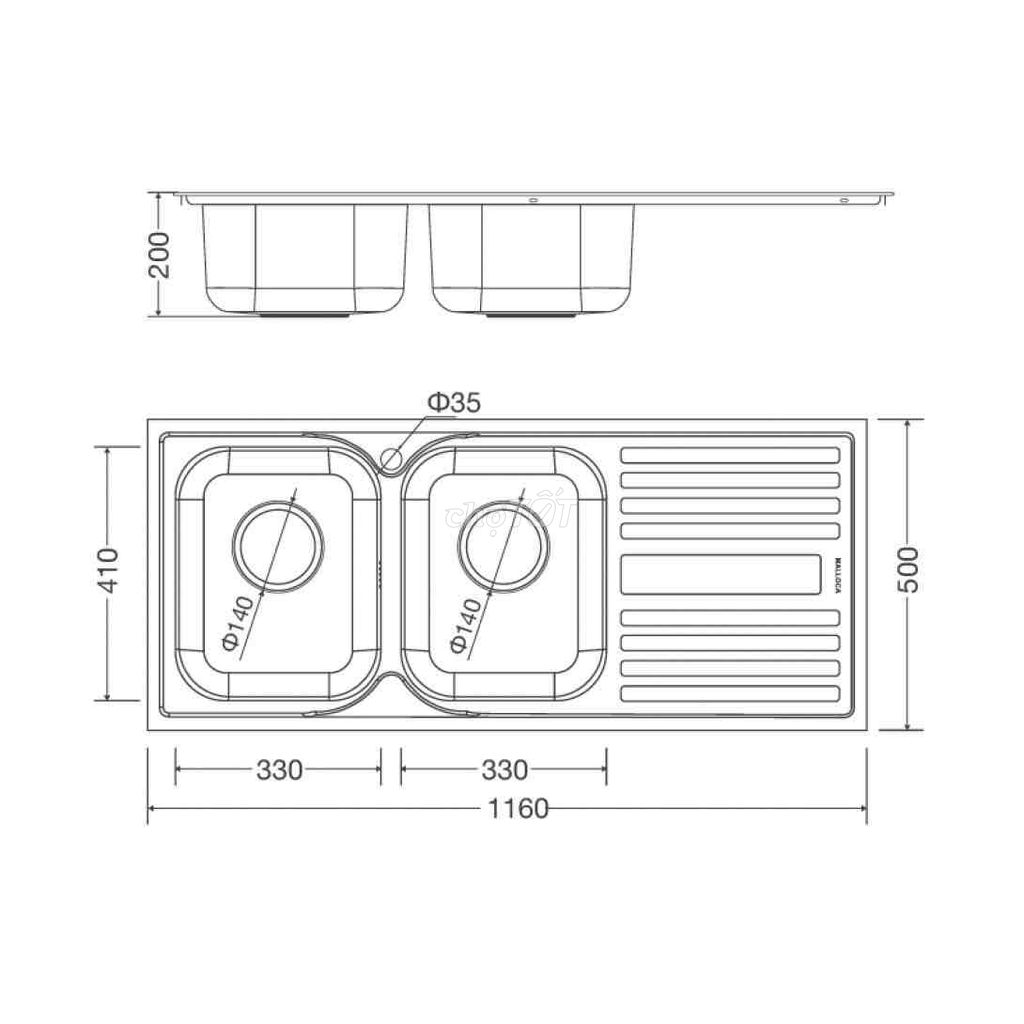 Chậu rửa Malloca mới 100% thanh lí giá tốt