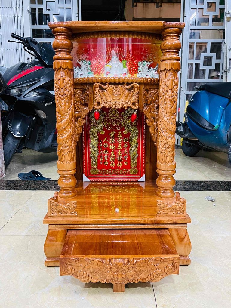 Bàn thờ ông địa ngang 48 cm đèn chớp [hàng dày]