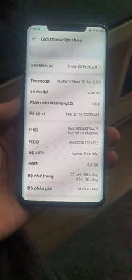 Huawei mate 20pro 8/256 bản max cấu hình. Mua bán Điện thoại tại Quận Tây Hồ Hà Nội được đăng bởi Phiêu 