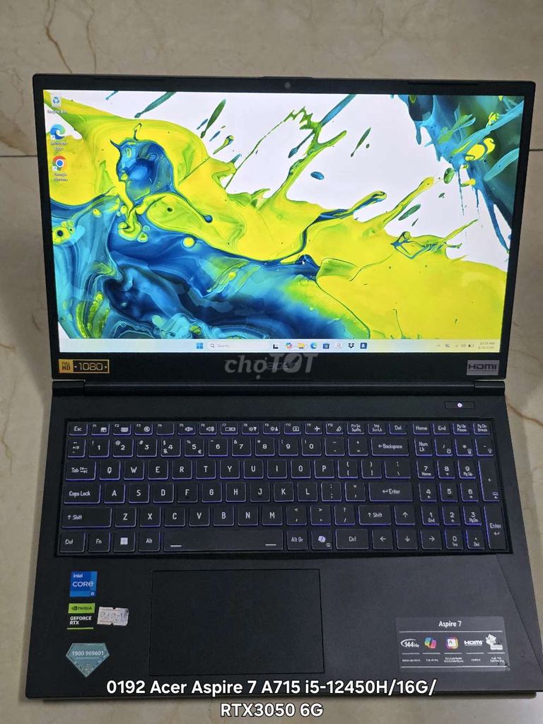192 Acer Aspire 7 A715 i5-12450H 16GB/512GB/3050. Mua bán Laptop tại Quận Bình Tân Tp Hồ Chí Minh được đăng bởi T D Laptop hình 1