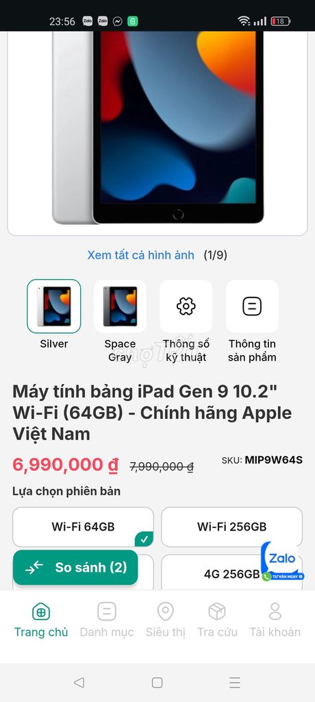 Bán ipad gen 9 VNA