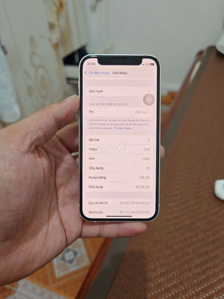 Apple iPhone 12 mini 128GB Trắng Đã sử dụng. Mua bán Điện thoại tại Huyện Gia Bình Bắc Ninh được đăng bởi an vũ hình 1