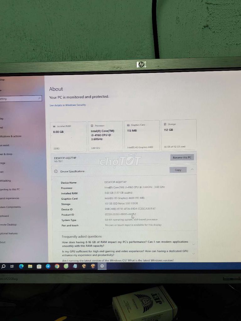 Máy tính để bàn i3-4160 8GB/120GB 22 inch. Mua bán Máy tính để bàn tại Thành phố Pleiku Gia Lai được đăng bởi Nguyễn Đăng Khoa hình 1