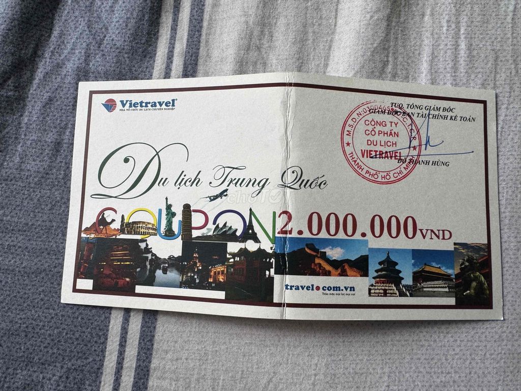 Voucher du lịch Vietravel Trung Quốc 2.000.000. Du lịch tại Thành phố Thủ Đức Tp Hồ Chí Minh được đăng bởi Nguyễn Thành Đại hình 1