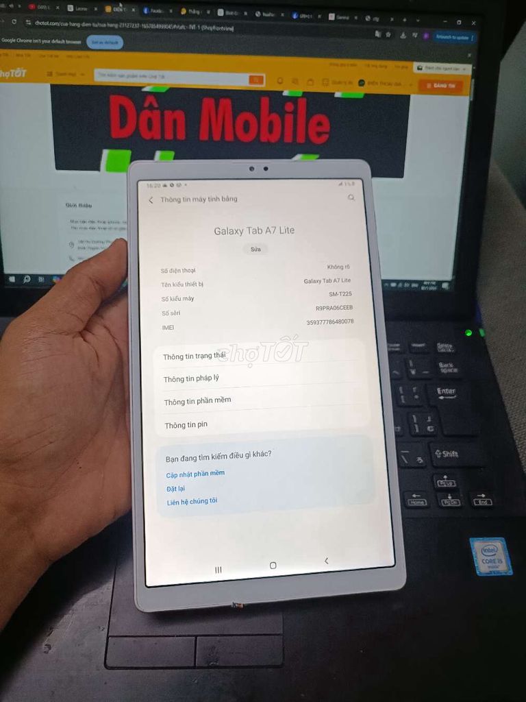 SAMSUNG TAB A7 LITE 3GB.32GB PIN 5100 MÀN 8.7 INCH. Mua bán Máy tính bảng tại Quận Bình Thạnh Tp Hồ Chí Minh được đăng bởi Dân Mobile hình 1