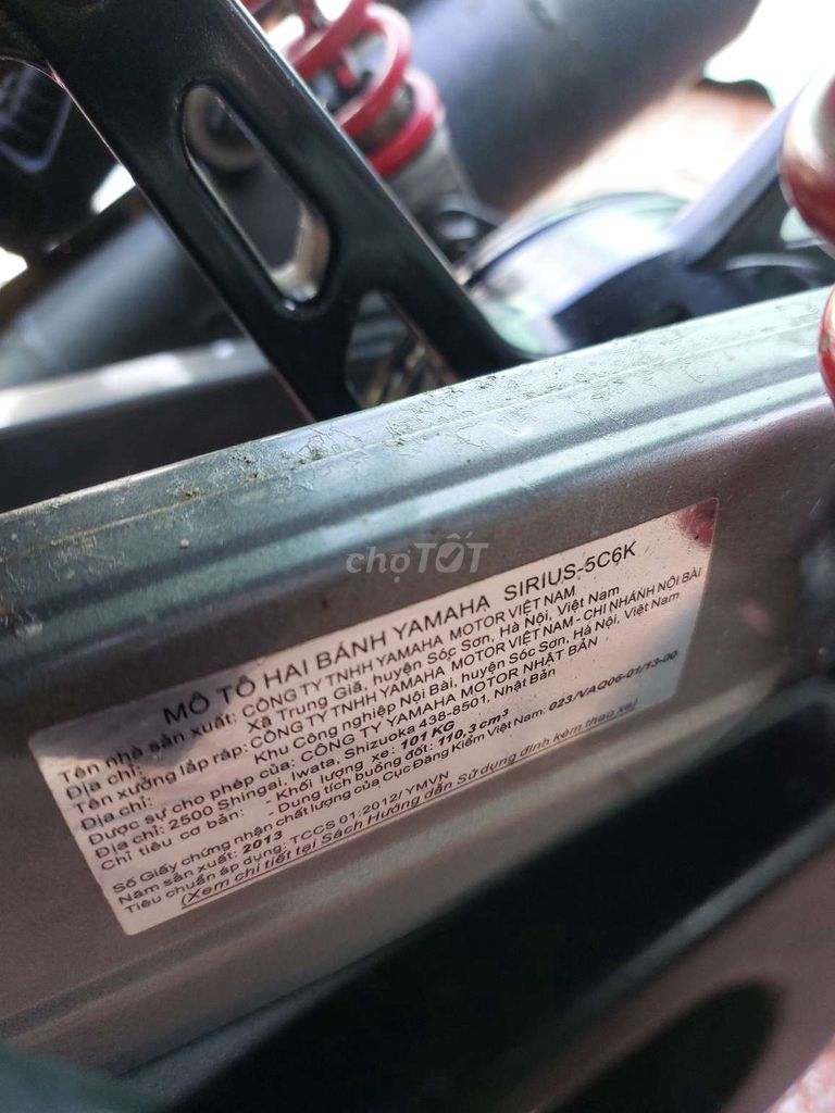 Sirius 2013. Bs63. Máy rin. Mua bán Xe máy tại Thành phố Vĩnh Long Vĩnh Long được đăng bởi Phước  hình 4