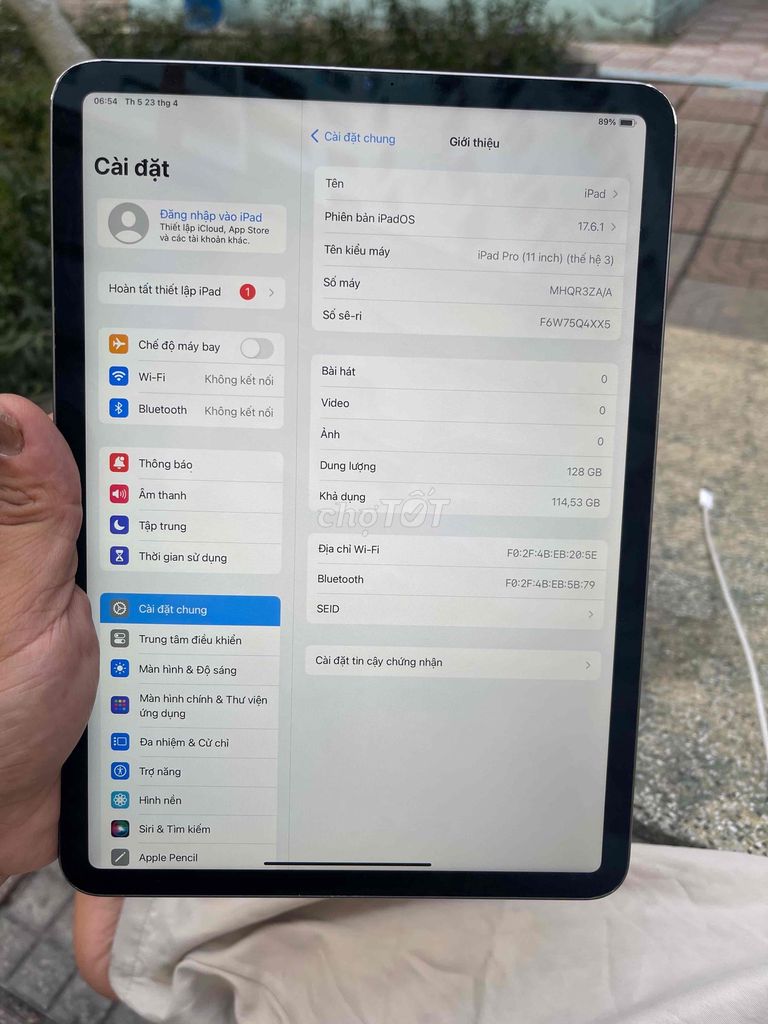 Apple iPad Pro M1 11inch 128GB Xám. Mua bán Máy tính bảng tại Quận 12 Tp Hồ Chí Minh được đăng bởi Út Trần hình 1