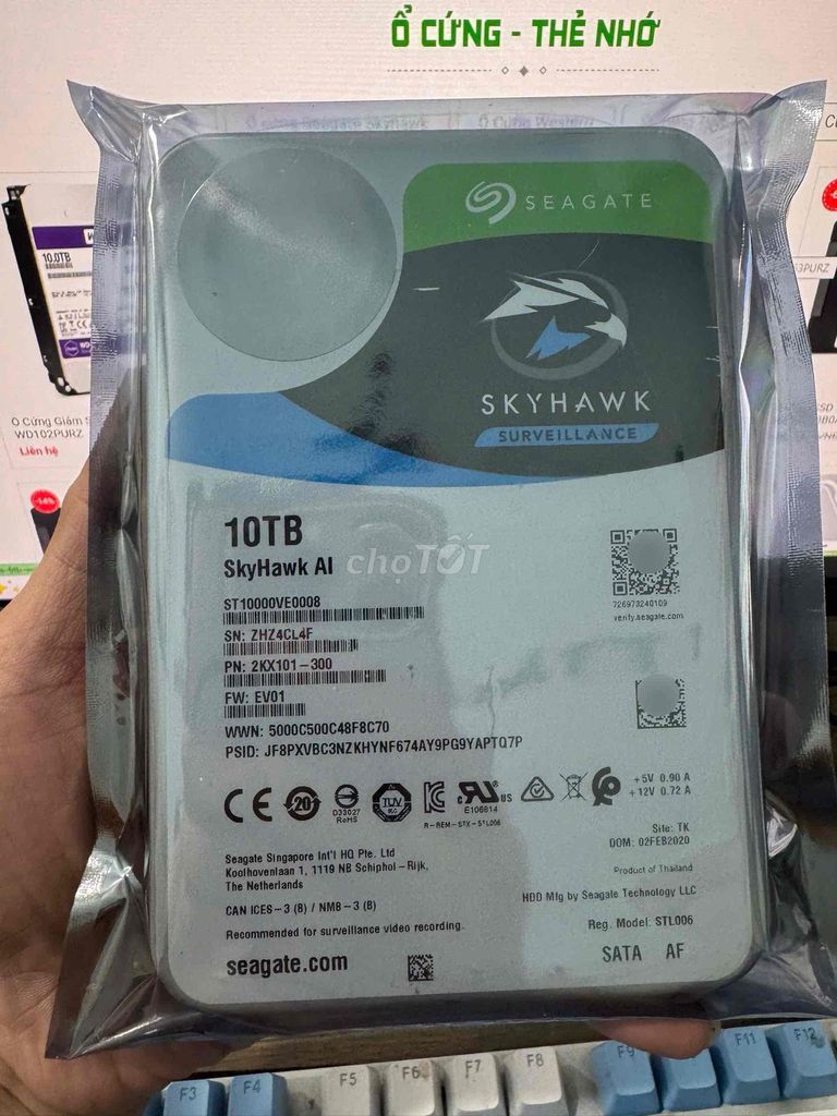 Ổ cứng Seagate SkyHawk AI 10TB SATA chính hãng. Mua bán Linh kiện (RAM, Card...) tại Quận Bình Tân Tp Hồ Chí Minh được đăng bởi Tân Tiến Dũng hình 1