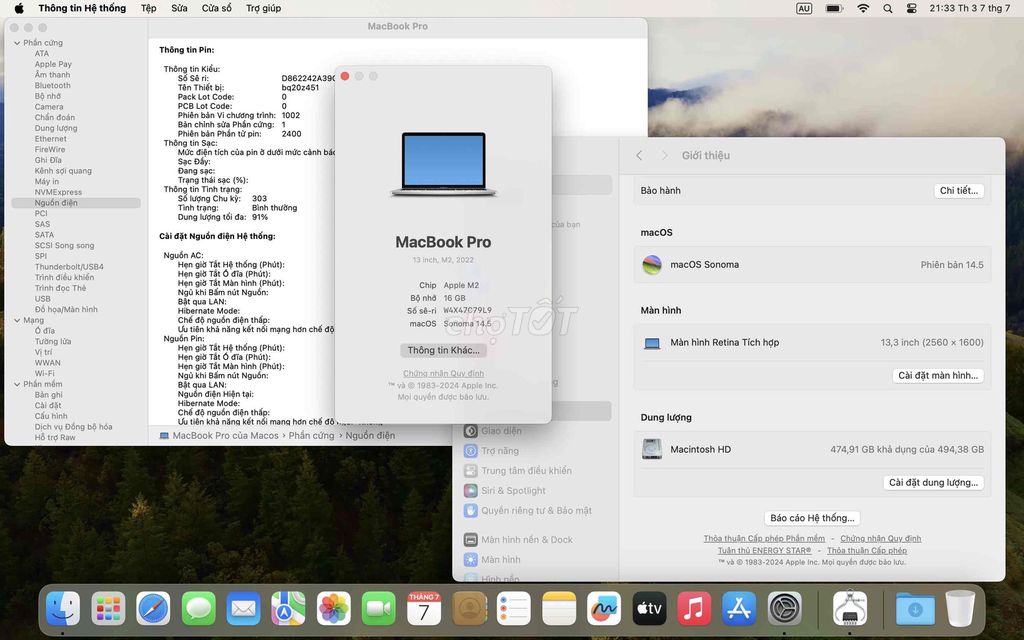 Apple MacBook Pro M2 13.3 inch 16GB/512GB Bạc. Mua bán Laptop tại Quận Ba Đình Hà Nội được đăng bởi Nguyen  hình 1