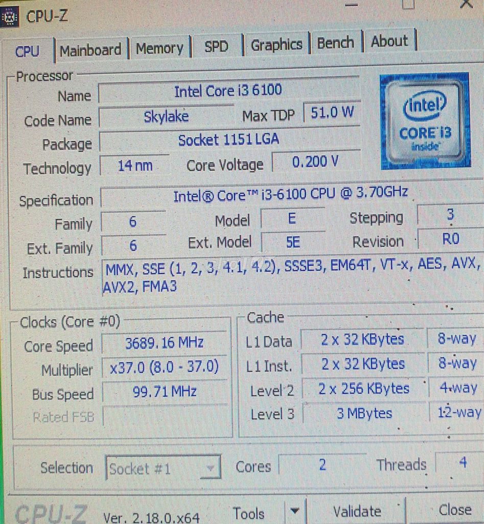 Intel Core i3 6100 H110 16GB/240GB. Mua bán Linh kiện (RAM, Card...) tại Quận Ninh Kiều Cần Thơ được đăng bởi phuc vinh hình 1