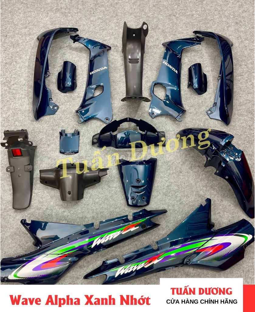 Dàn Áo - Bộ Nhựa Xe Máy Wave Alpha Xanh Nhớt. Mua bán Phụ tùng xe tại Quận Hà Đông Hà Nội được đăng bởi Phụ Tùng Xe Tuấn Dương hình 1