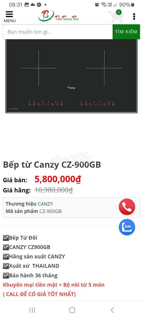 Bếp từ đôi Canzy CZ-900GB. Mua bán Bếp, lò, đồ điện nhà bếp tại Quận Bình Tân Tp Hồ Chí Minh được đăng bởi minh khôi ch hình 1