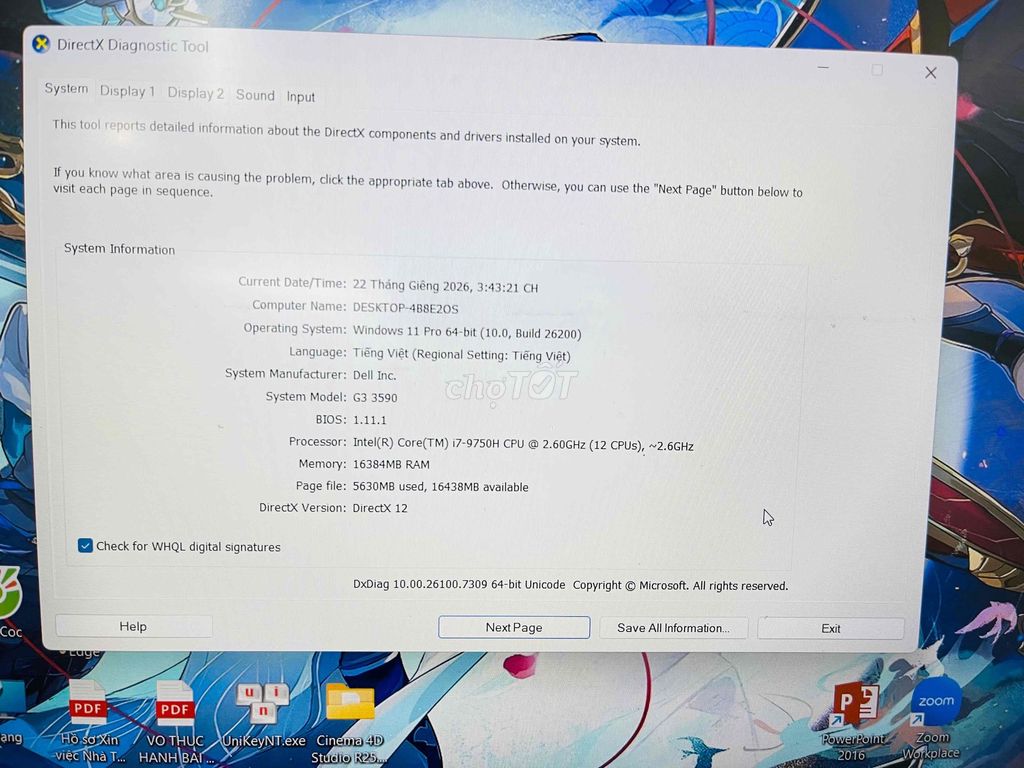 Dell G3 3590 i7-9750H 15.6 inch Ram16G SSD500G. Mua bán Laptop tại Quận Bắc Từ Liêm Hà Nội được đăng bởi Minh Nhật hình 1