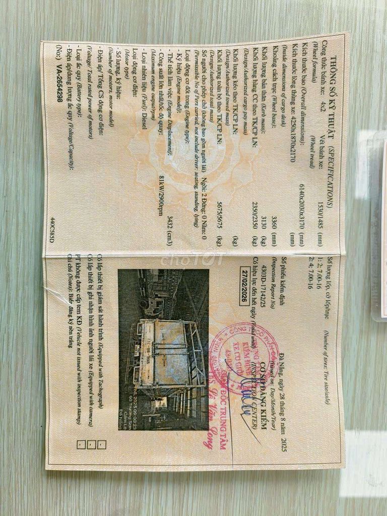 Ollin 2, 5t đời 2014 máy rin lạnh mát phanh hơi. Mua bán Xe tải, xe ben tại Huyện Thăng Bình Quảng Nam được đăng bởi Việt Thái hình 7