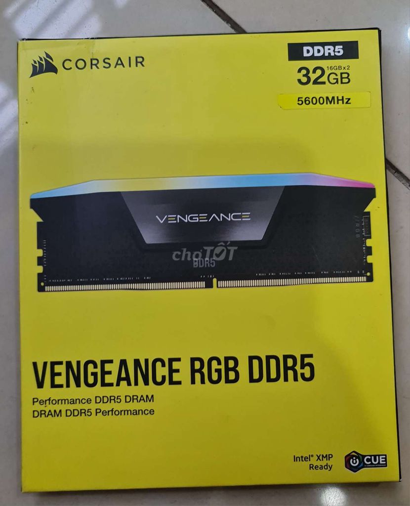 Ram Corsair DDR5 RGB 32GB (16x2) bus 5600 new 100%
