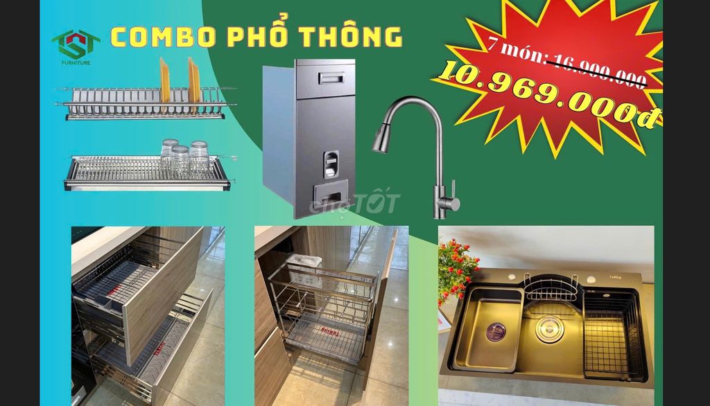 PHỤ KIỆN, THIẾT BỊ CƠ BẢN CHO BẾP GỒM 7 MÓN