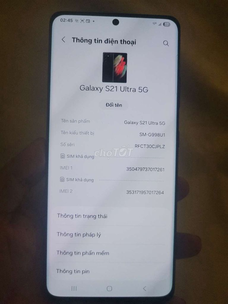 Samsung Galaxy S21 Ultra 5G Đen. Mua bán Điện thoại tại Quận Gò Vấp Tp Hồ Chí Minh được đăng bởi A Lex hình 1