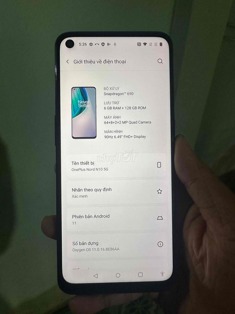 OnePlus Nord N10 5G 128GB Đen giá xinh viên. Mua bán Điện thoại tại Huyện Gò Công Đông Tiền Giang được đăng bởi Phong Vũ hình 1
