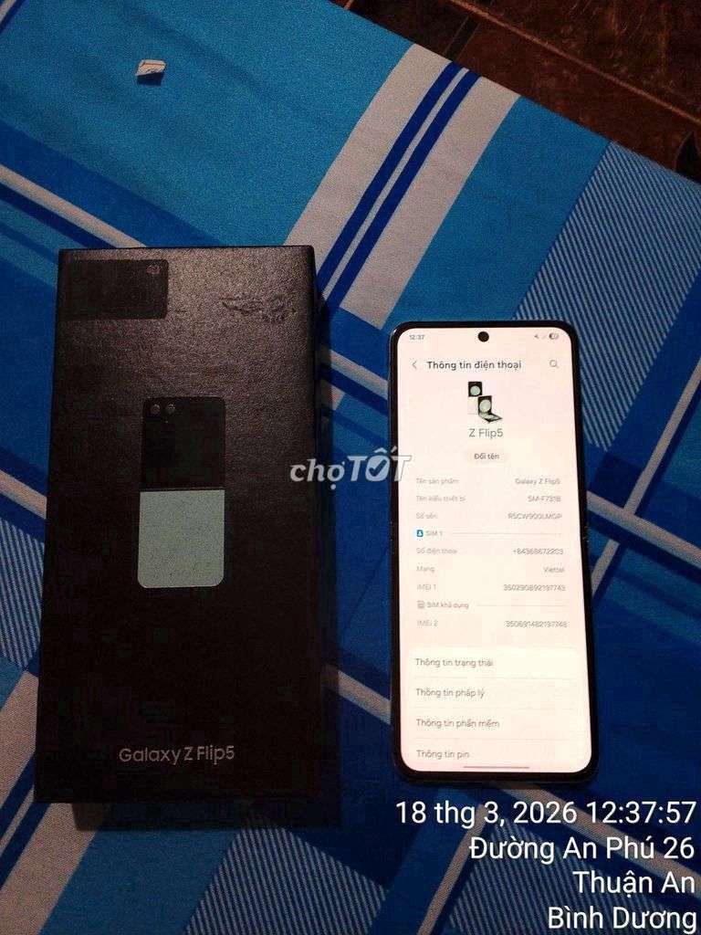 Samsung Galaxy Z Flip 5 256GB Mint. Mua bán Điện thoại tại Thành phố Thuận An Bình Dương được đăng bởi Đinh Dũng hình 1