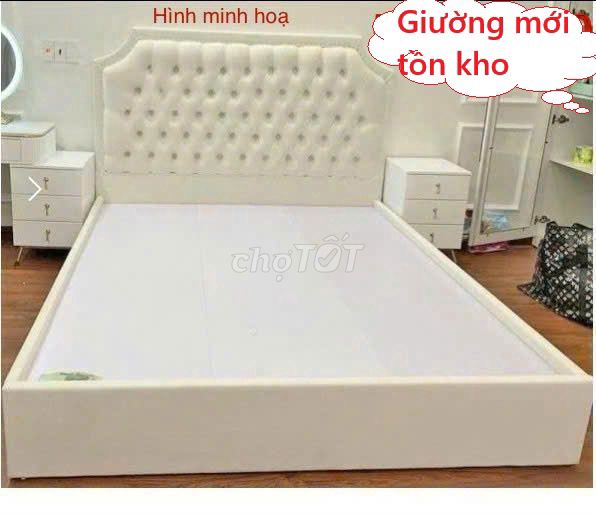 Giường bọc nệm 1m8x2m Trắng Hiện đại tồn kho. Mua bán Giường, chăn ga gối nệm tại Quận Bình Thạnh Tp Hồ Chí Minh được đăng bởi Nội Thất Giá Sĩ Phú Nhàn hình 1