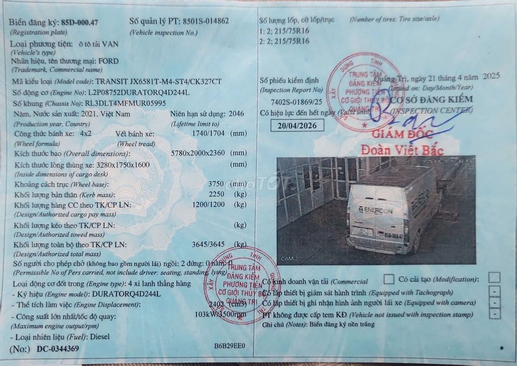 Ford Transit 2021 Tiêu chuẩn - 48815 km. Mua bán Ô tô tại Thành phố Phan Rang-Tháp Chàm Ninh Thuận được đăng bởi Công ty Đạt Thịnh Hưng hình 2