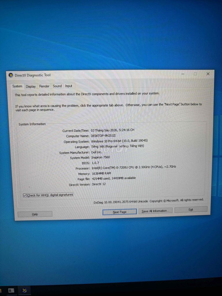 Dell Inspiron 7560 i5-7200U 16GB. Mua bán Laptop tại Quận 7 Tp Hồ Chí Minh được đăng bởi Cường Vương Quốc hình 1