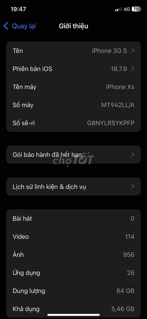 Apple iPhone Xs 64GB 98%. Mua bán Điện thoại tại Thành phố Huế Thừa Thiên Huế được đăng bởi ta phi phi hình 1